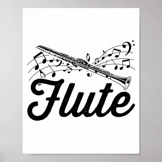 Poster Músico Flutista | Orquestra de Flute Idea (Frente)