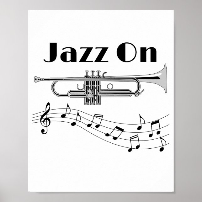 Poster Músico Jazz Sobre Jogador De Trompete (Frente)