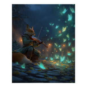 Póster Músico Raposa Enfeitiçada com Espíritos Brilhantes