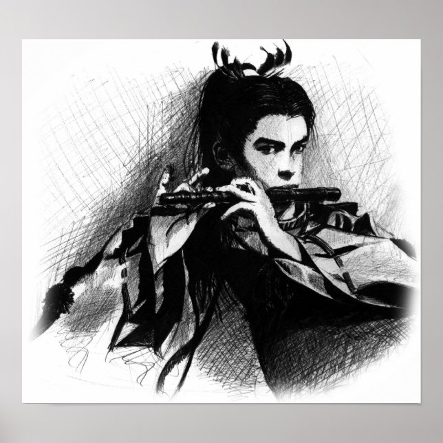 Póster músico samurai (Frente)