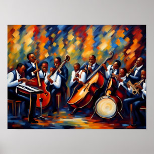 Poster Músicos da banda Jazz
