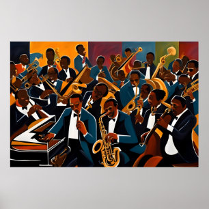 Poster Músicos da banda Jazz
