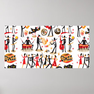 Poster músicos de jazz - conjunto de ícones. Isolado em