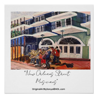 Póster Músicos de Rua de Nova Orleans