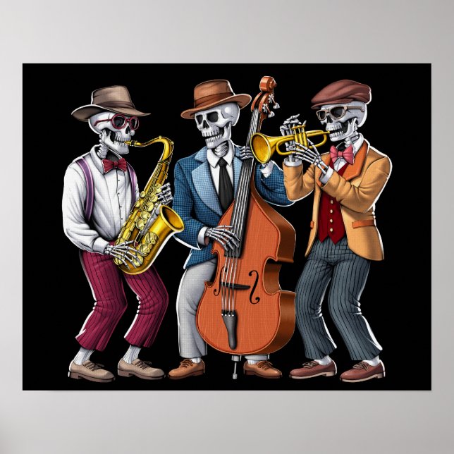 Poster Músicos de Skeleton Jazz (Frente)