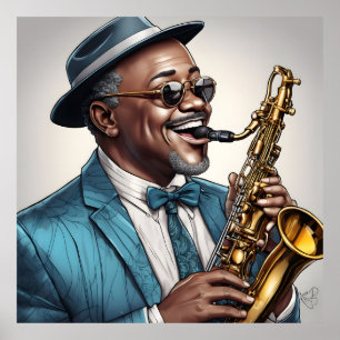 Poster músicos do jazz