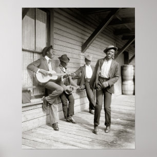 Póster Músicos na Estrada, 1908. Foto Antiga
