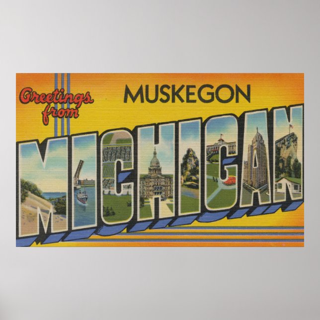 Póster Muskegon, Michigan - Grandes Cenas de Letra (Frente)