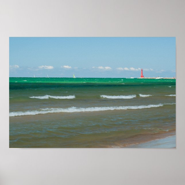 Poster Muskegon Pier Light, Muskegon, Michigan (Frente)