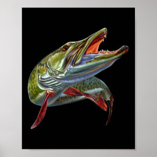 Poster Muskie Hunter Musky Pescman Lure Fly Fisheries Nov