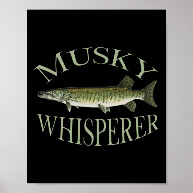 Poster Musky Muskellunge Fish Ilustração Arte Pesca E (Frente)