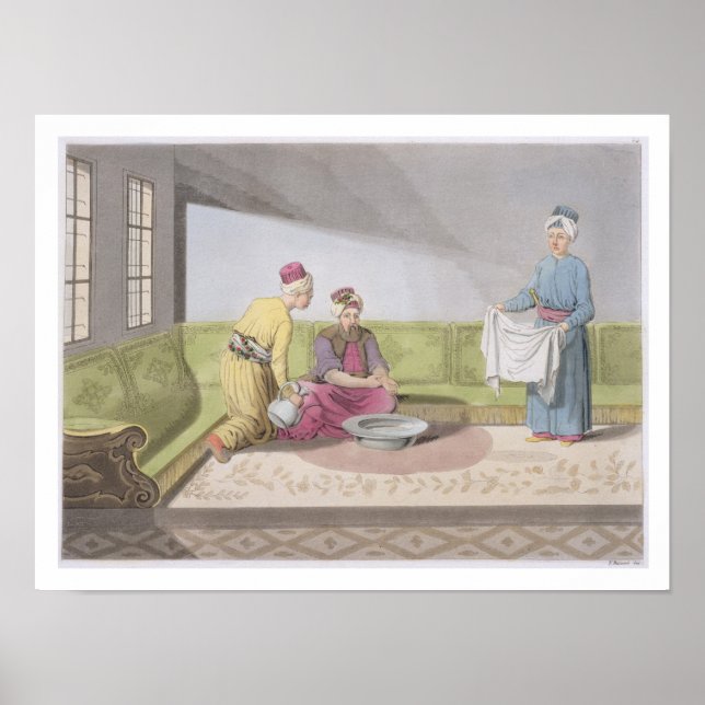 Póster Muslim Executando suas Abluções, prato 34 de Par (Frente)