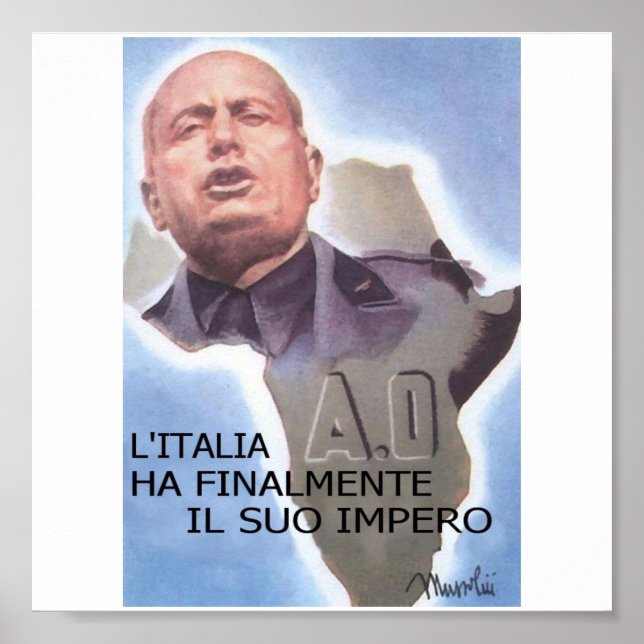Póster Mussolini - África Oriental (Frente)