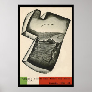 Póster Mussolini Propaganda