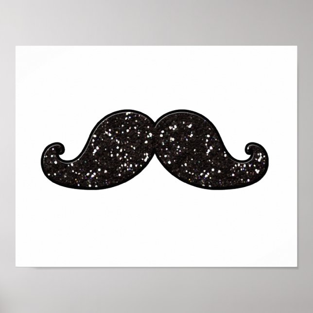 POSTER MUSTACHE PRETO DIVERTIDO (Frente)