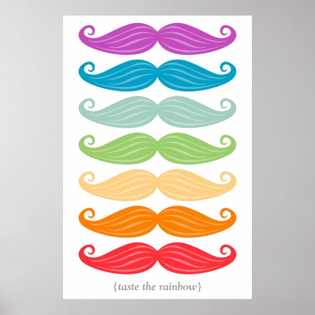 Poster Mustache Rainbow (Frente)