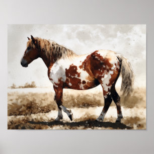 Poster Mustang Horse Painting