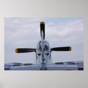 Póster Mustang P51 pronto para o vôo