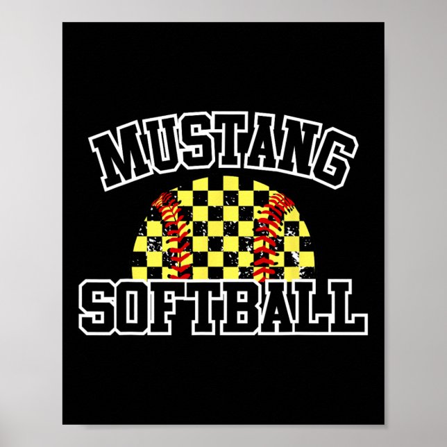 Poster Mustangs Softll Mãe Mustangs Espírito Escolar Espo (Frente)