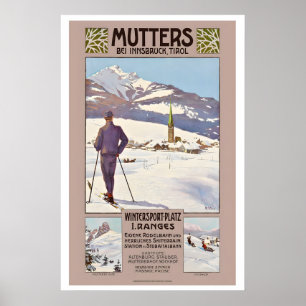 Poster Mutters Innsbruck Tirol Áustria Esportes de Inver