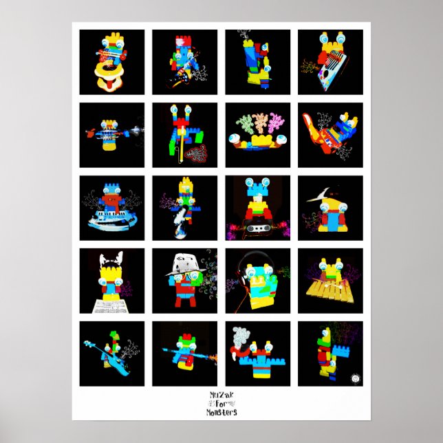 Póster Muzak Para Monstros: Colagem (Frente)