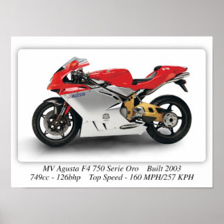 Poster MV Agusta F4750 Series Oro Motorcycle - A3 Size