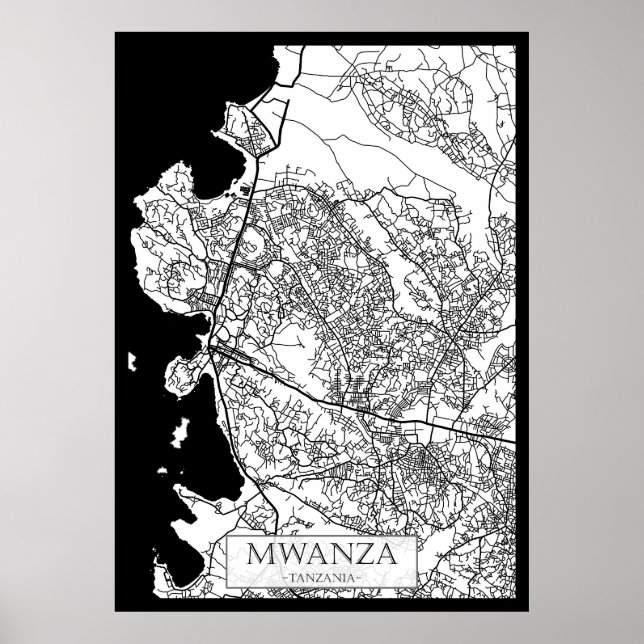 Poster Mwanza Tanzania City Map (Frente)