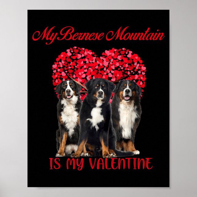 Poster My Bernese Mountain Is My Valentine Dog Lover Vale (Frente)