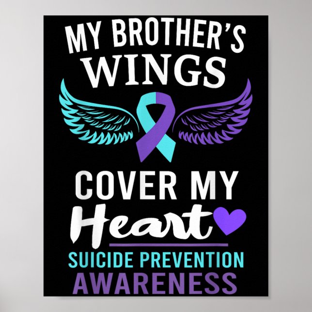 Poster My Brother's Wings Cover Heart Suicide Awareness R (Frente)