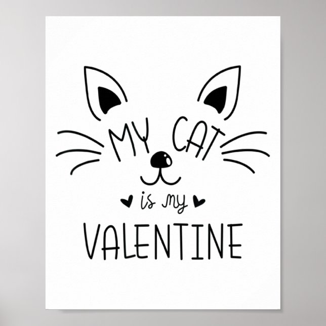 Poster My Cats Are My Valentine Cat Valentines Day 1  (Frente)