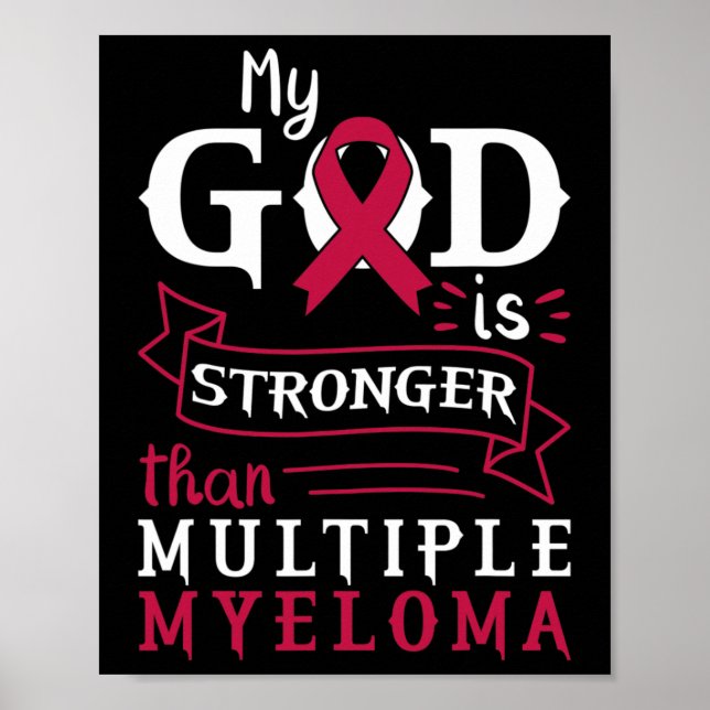 Poster My God Is Stronger Than Multiple Myeloma Awareness (Frente)