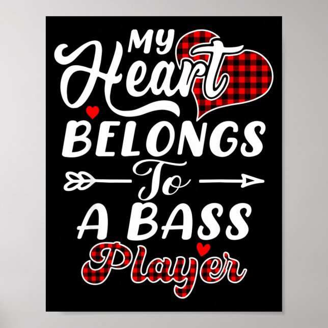 Poster My Heart Belongs To A B Player Shirt Funny Valenti (Frente)