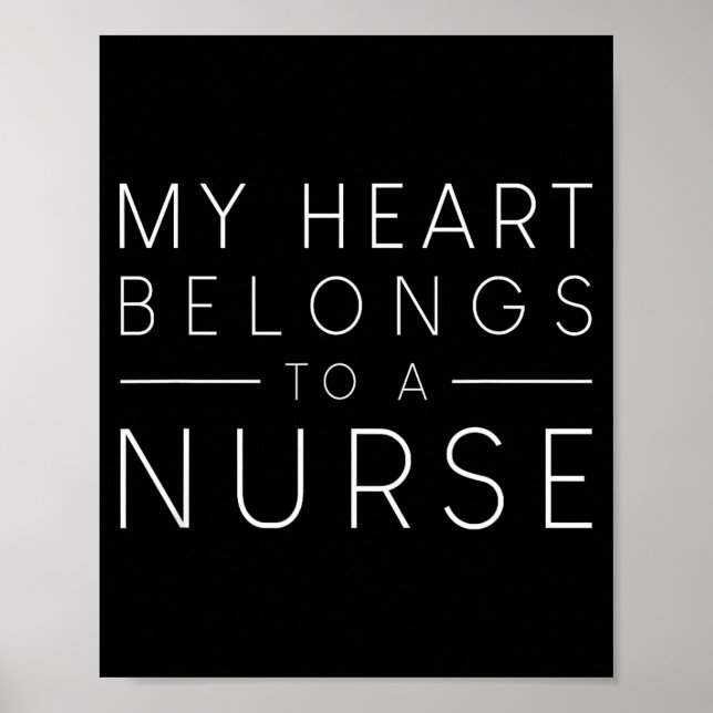 Poster My Heart Belongs To A Nurse Valentine Love Rn Nurs (Frente)