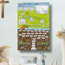 Poster My Lenten Path to Easter Kids Interactive Coloring