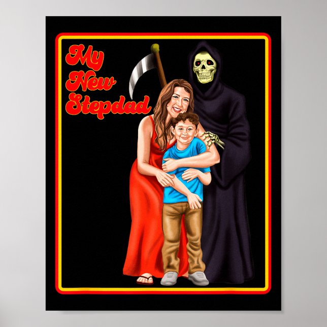 Poster My New Stepdad Ironic Shirts - Funny Ironic Meme  (Frente)