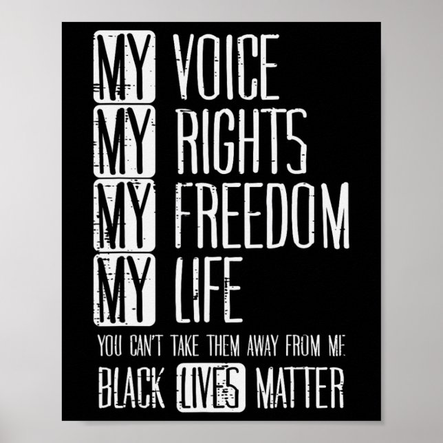 Poster My Rights Freedom Life Black Lives Problem Blm Gif (Frente)