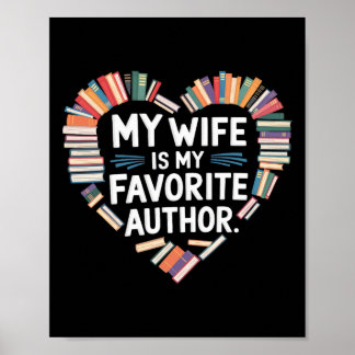Poster My Wife Is My Favorite Author Apparel Saying Valen