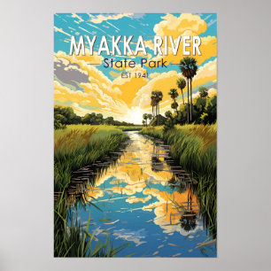 Poster Myakka River State Park Florida Viagem Art Vintage