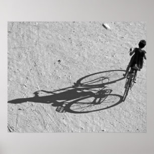 Póster Myamar, Bagan, jovem andando de bicicleta e