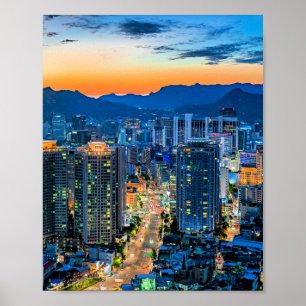 Poster Myeongdong, Seul, Coreia do Sul