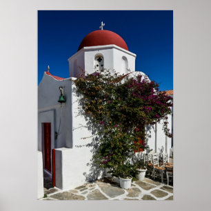Poster Mykonos Grécia Viagem - Church Café Europe Turismo