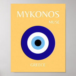 Poster Mykonos Muse, amarelo