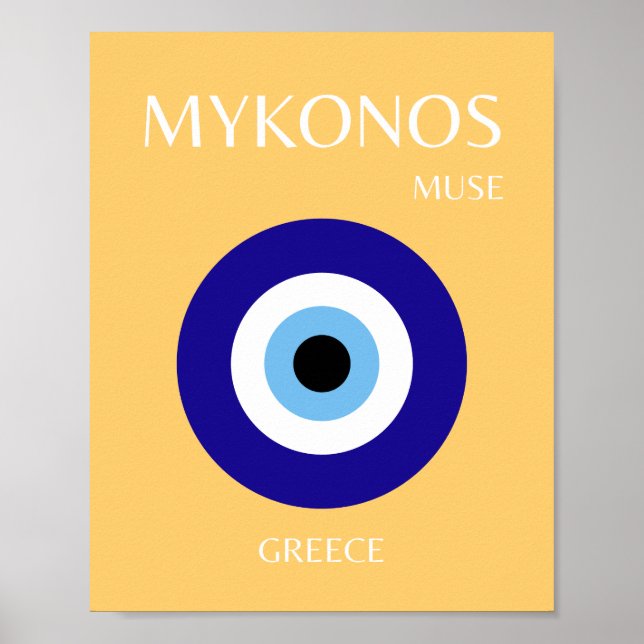 Poster Mykonos Muse, amarelo (Frente)