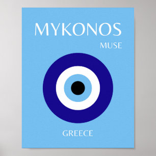 Poster Mykonos Muse, Azul
