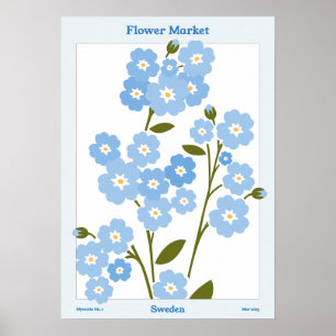 Poster Myosotis do Jardim do Mercado