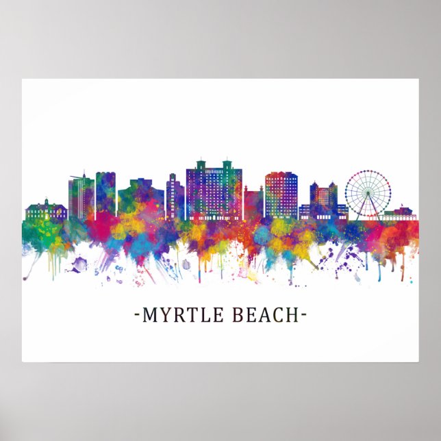 Poster Myrtle Beach South Carolina Skyline (Frente)