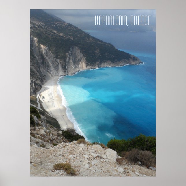 Poster Myrtos Beach Grécia grega da ilha Kefalonia (Frente)