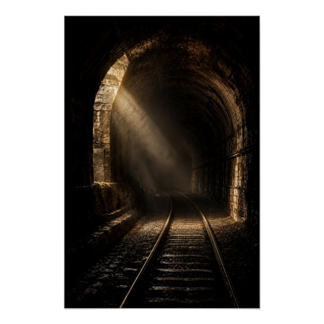 Póster Mysterious Abandoned Railway Tunnel Light Poster (Frente)