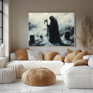 Poster Mysterious Grim Reaper em um cemitério de gays