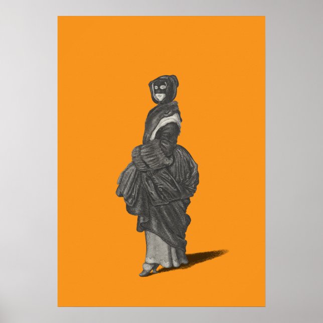 Poster Mysterious masked woman by Wenceslaus Hollar (Frente)